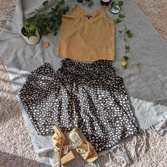 Francesca's Pants High Waist Wide Leg Elastic Belt Size L Blue - Picture 3 of 11